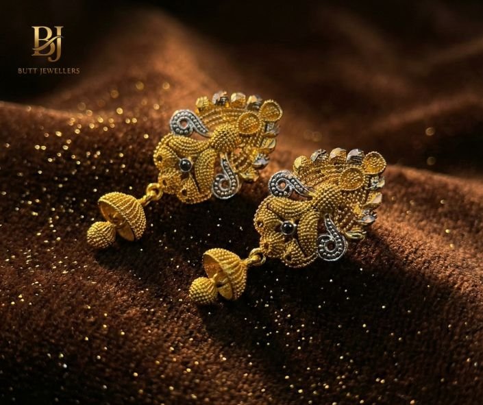 Golden Whisper Jhumka Drops
